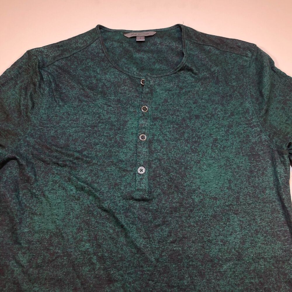 NEW John Varvatos 100% Linen Henley T SHIRT Sz Mens S - Picture 2 of 3